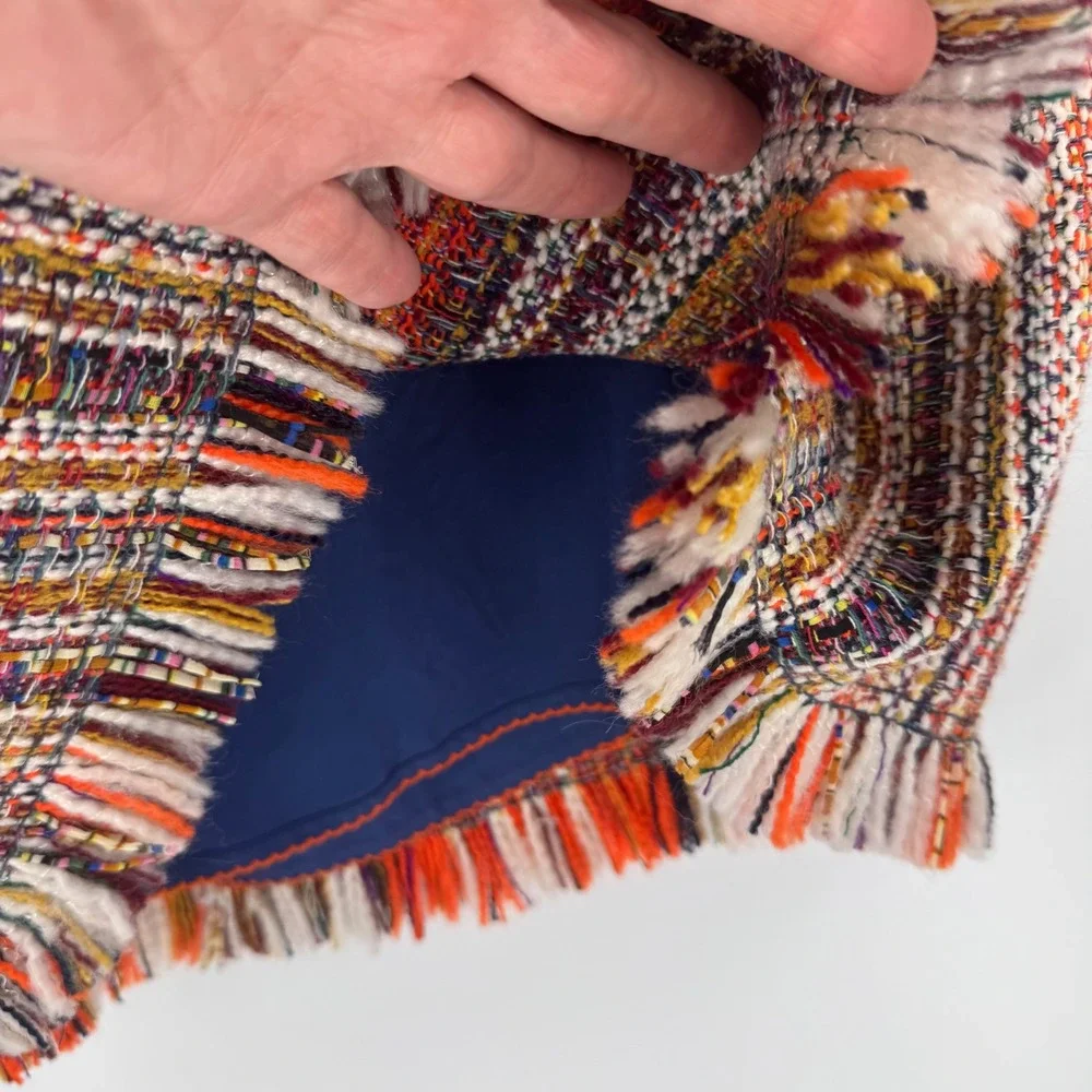 Maeve‎ by Anthropologie Tweed Fringe Skirt Women's Size 2 Multi Color Maximalist - Picture 4 of 8